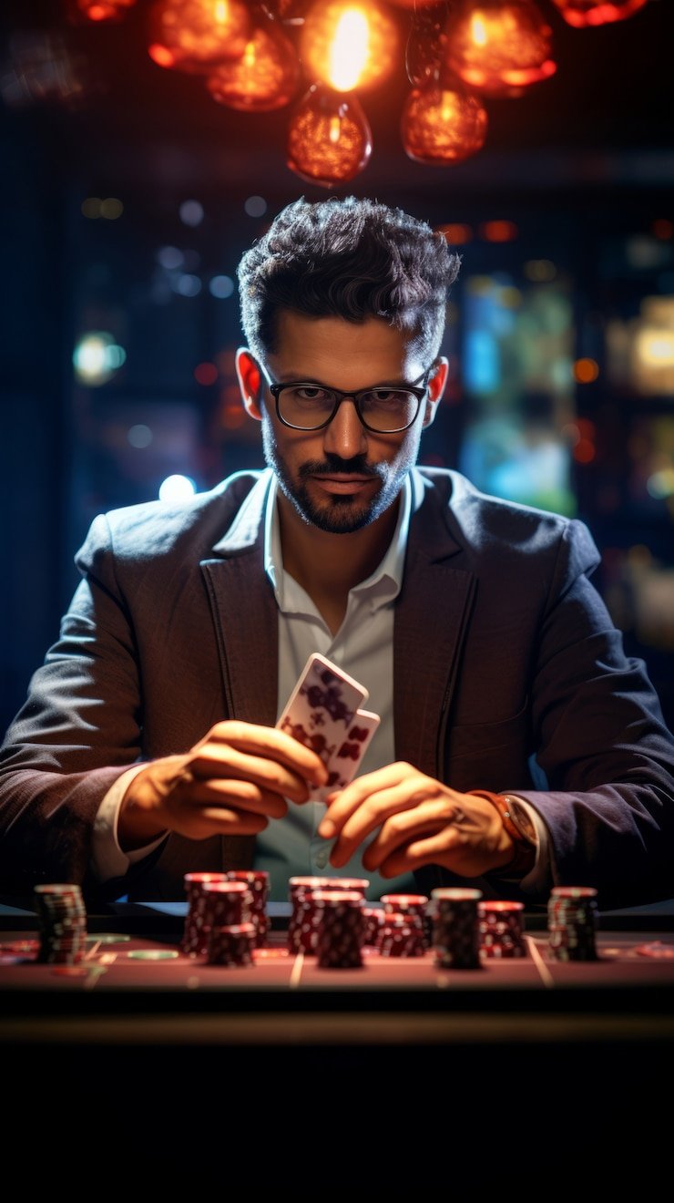 Caribbean Stud Poker live table at ketupat togel with professional dealer and multiple seated players